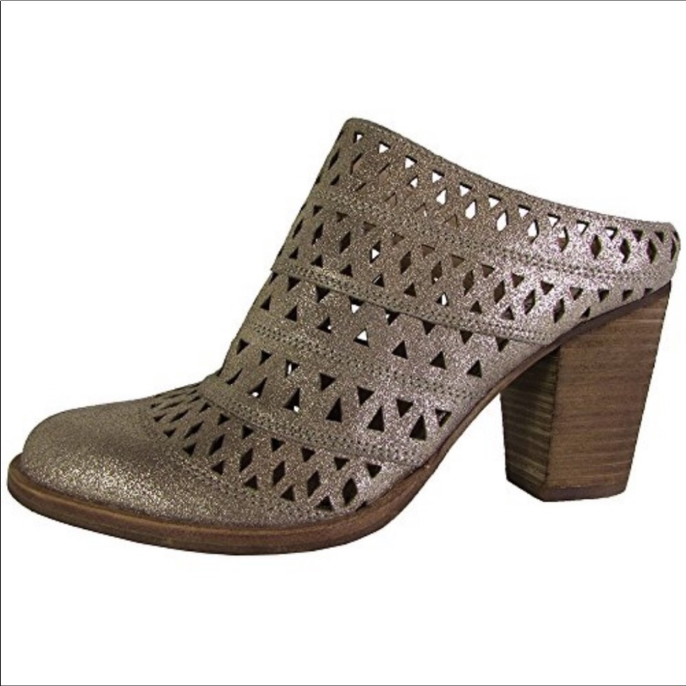 Steve Madden Distressed Metallic Gold Bootie/Mule